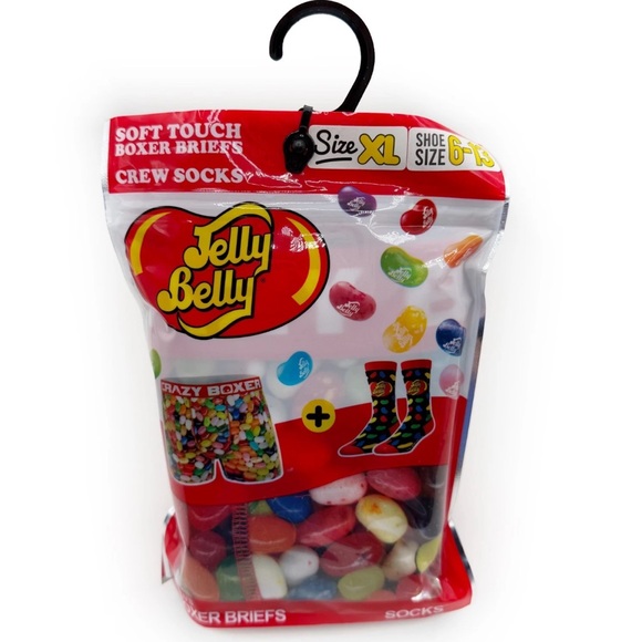 Jelly Belly Other - Jelly Belly Jelly beans Crazy Boxer Briefs Mens XL Underwear and Socks Gift Set